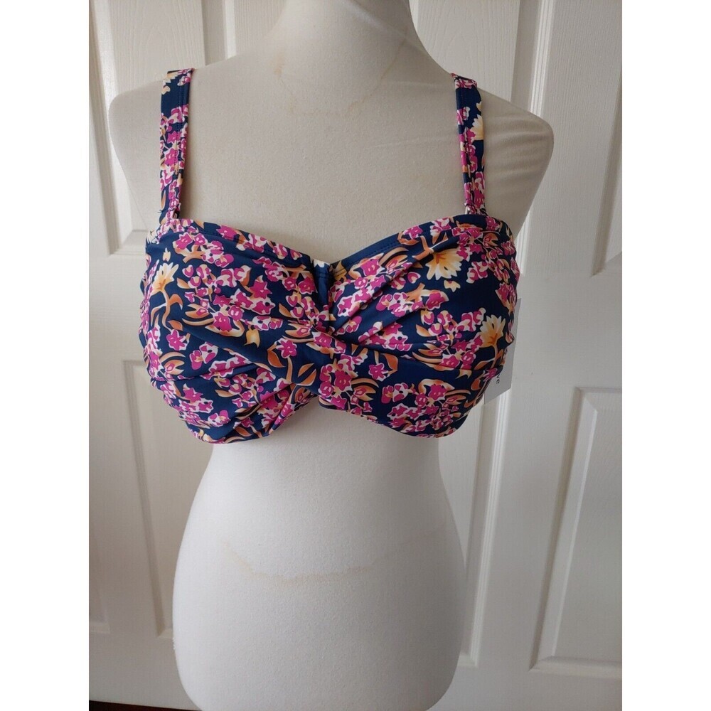 Meet.Curve Womens Bikini Top 3XL Floral Padded Removable Strap Beach Swim Travel